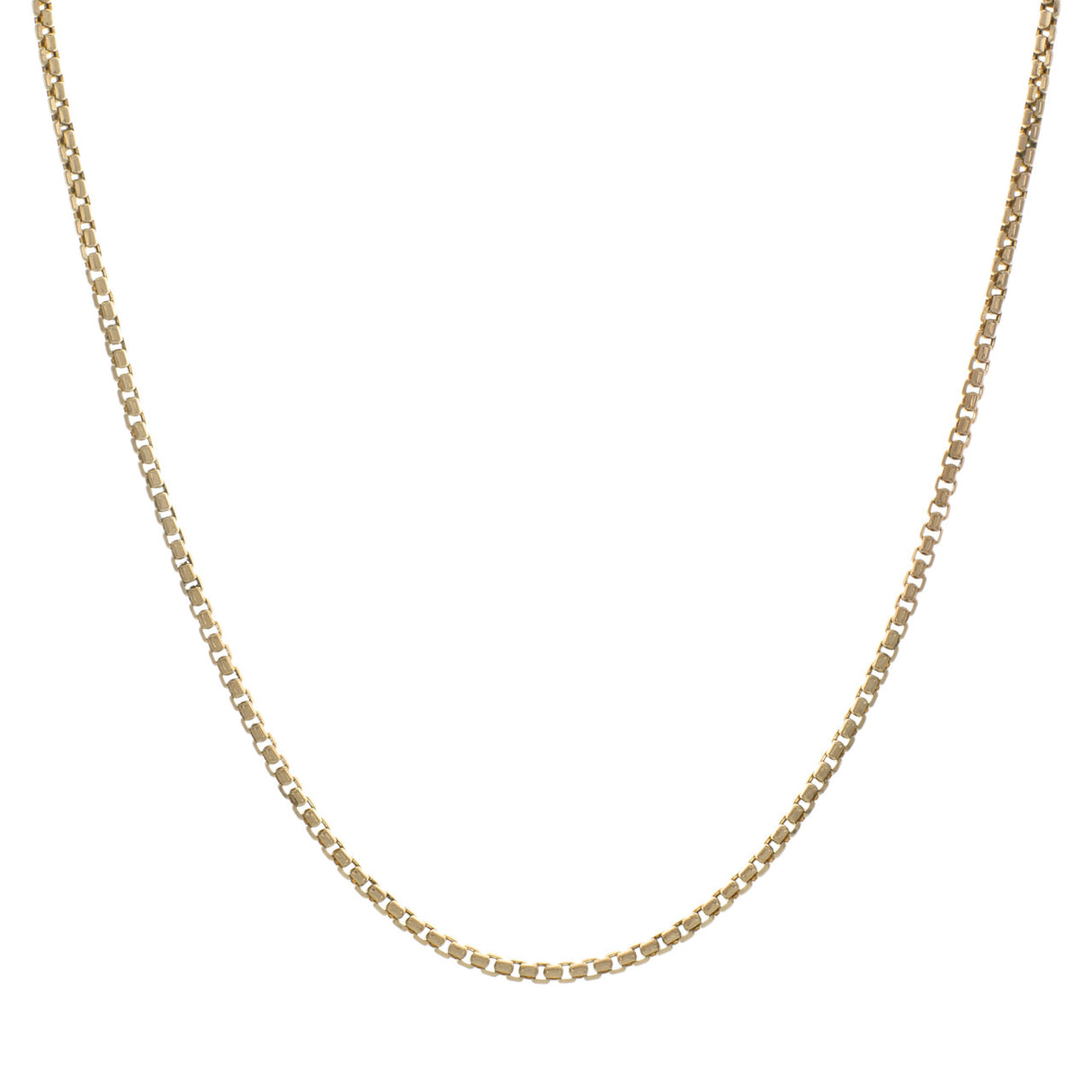 14K Yellow Gold Gold Box Link Chain Necklace Fine Jewellery Modaselle