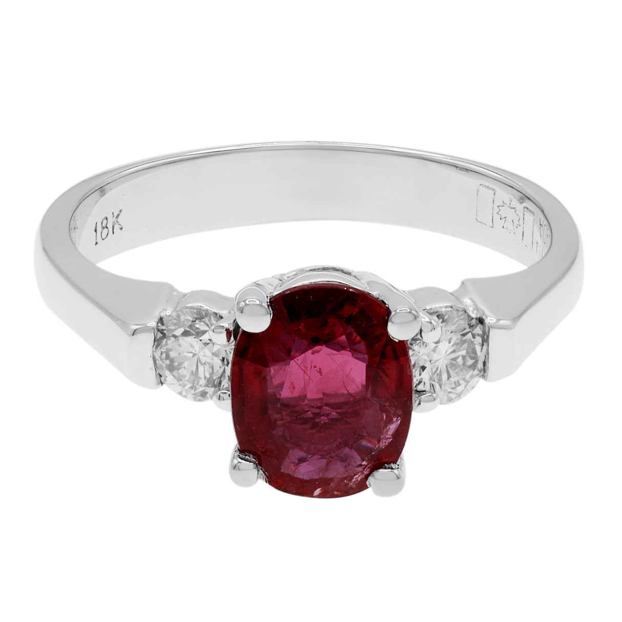 18K White Gold 1.13 Carat Ruby Diamond Ring Fine Jewellery Modaselle