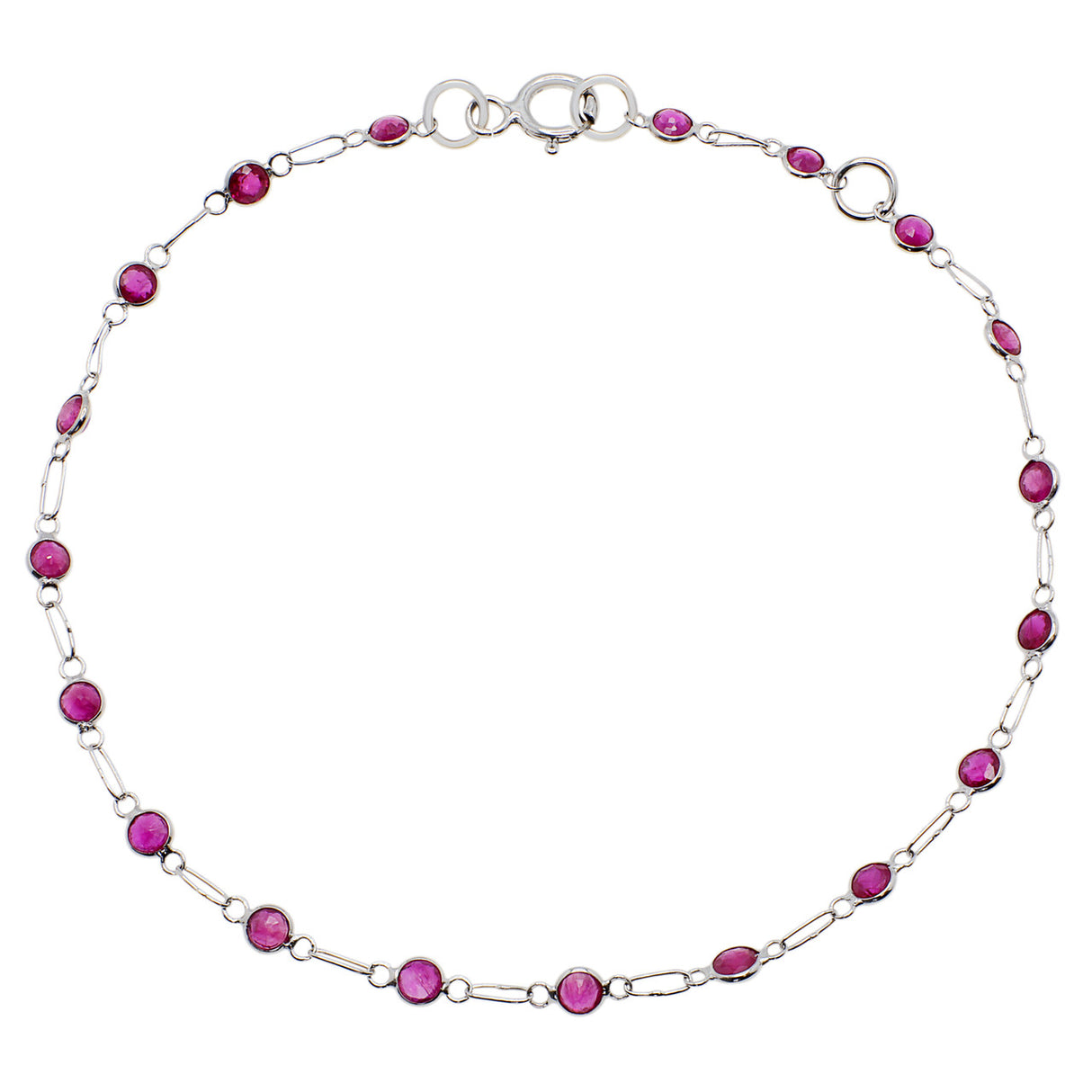 18K White Gold 1.78 Carat Ruby Bracelet Fine Jewellery Modaselle
