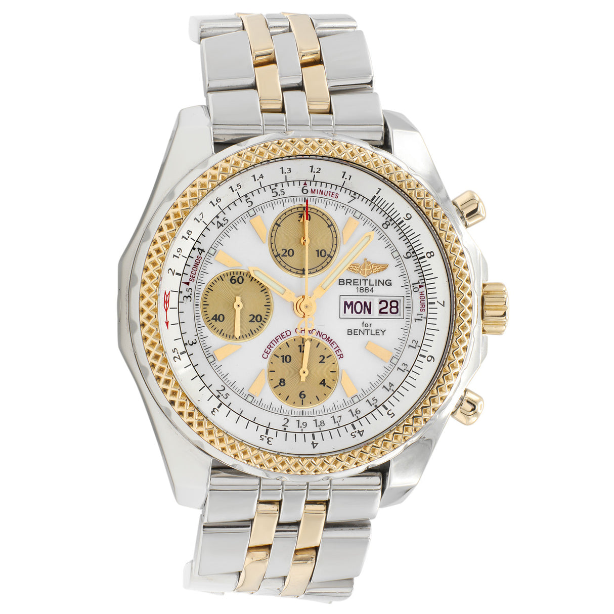 Breitling Stainless Steel 18K Yellow Gold Bentley GT Chronograph D13362 Watches Breitling