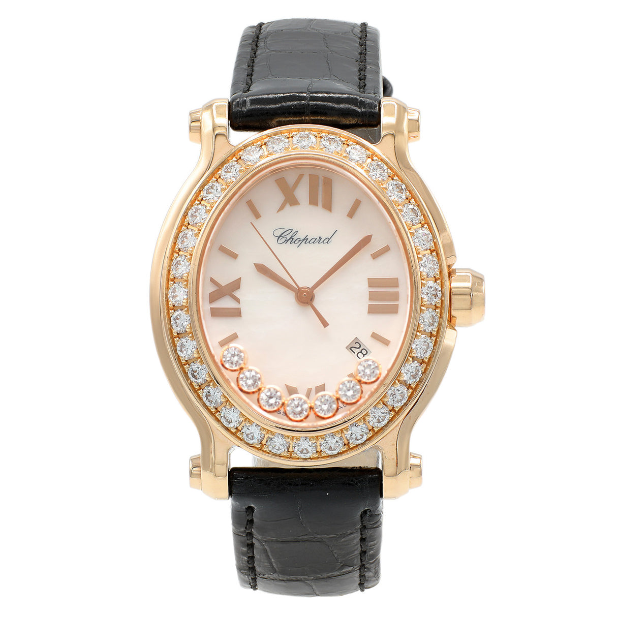Chopard 18K Rose Gold Happy Sport Oval Quartz Ladies Watch 275350-5003 Watches Chopard