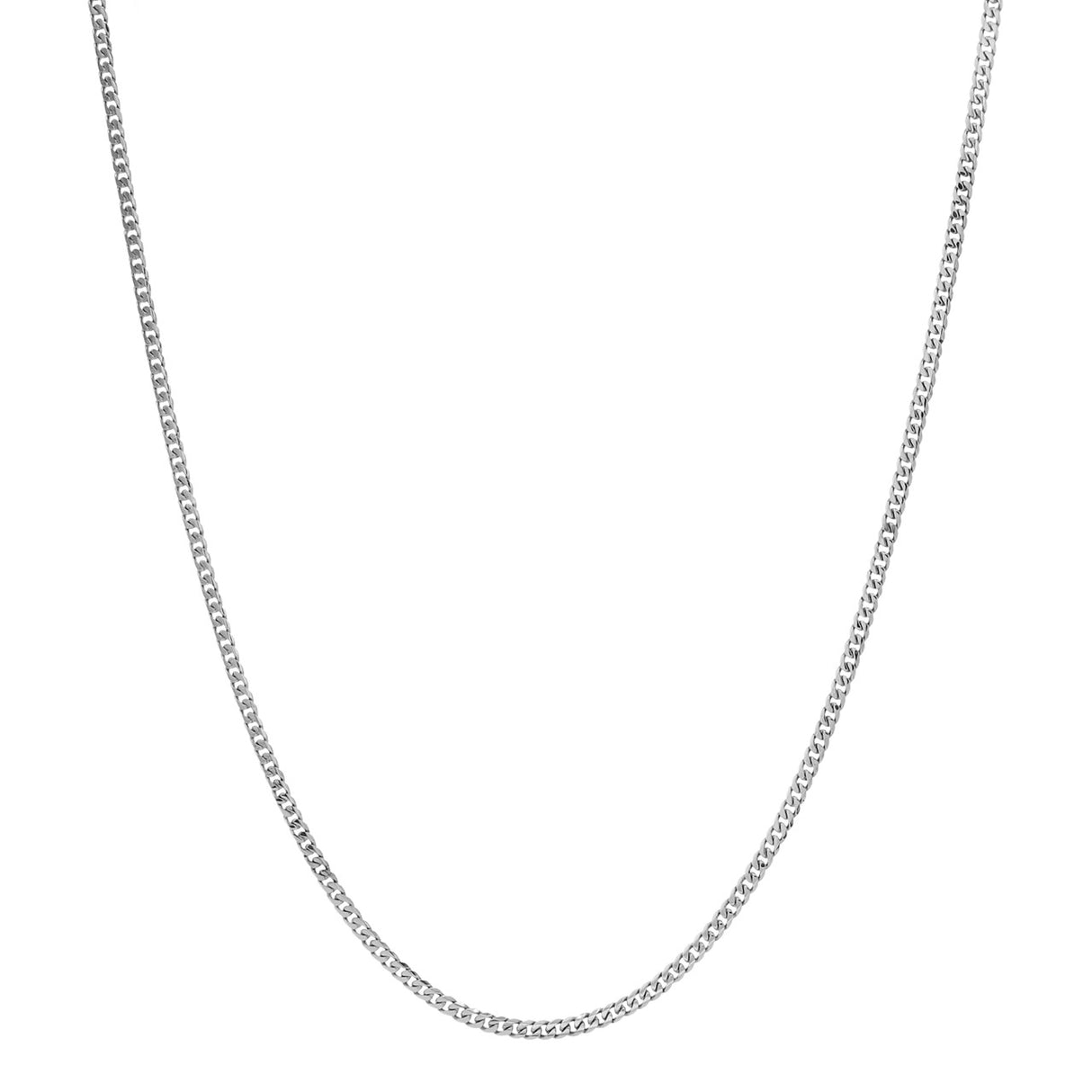 18K White Gold Curb Link Chain Necklace Fine Jewellery Modaselle