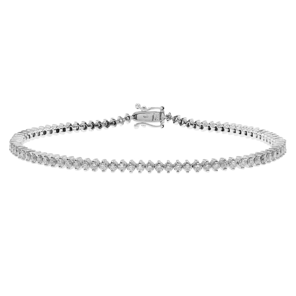 18K White Gold 1.78 Carat Diamond Tennis Bracelet Fine Jewellery Modaselle