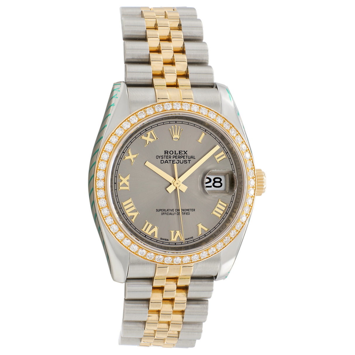 Rolex 18K Yellow Gold Stainless Steel Diamond Datejust 36 116243 Watches Rolex