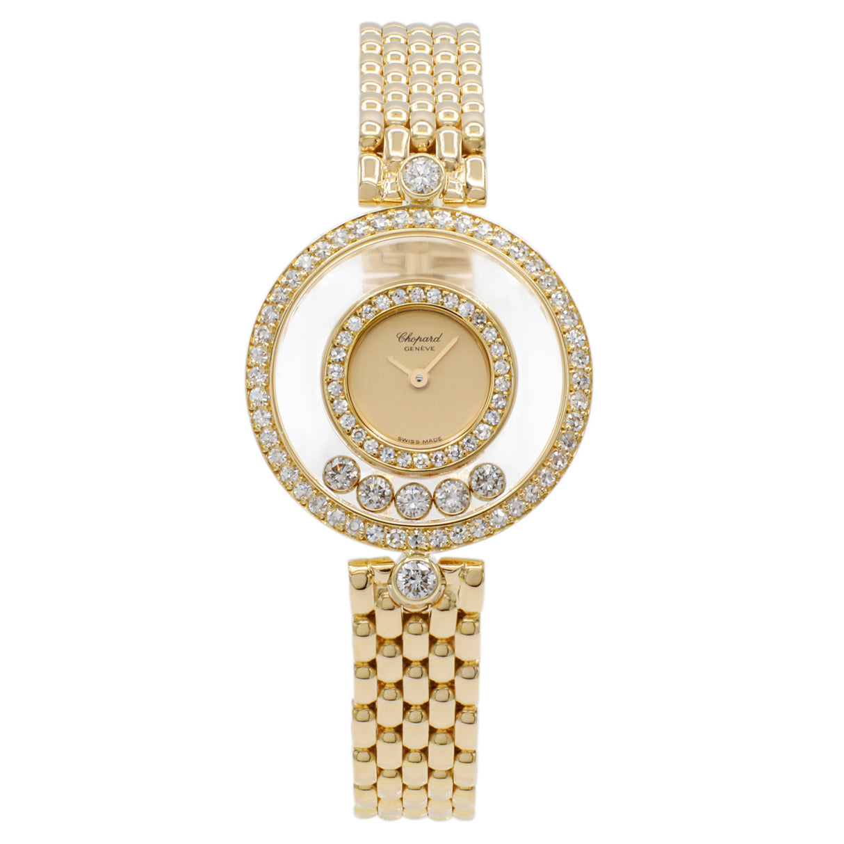 Chopard 18K Yellow Gold Happy Diamond Watch Watches Chopard