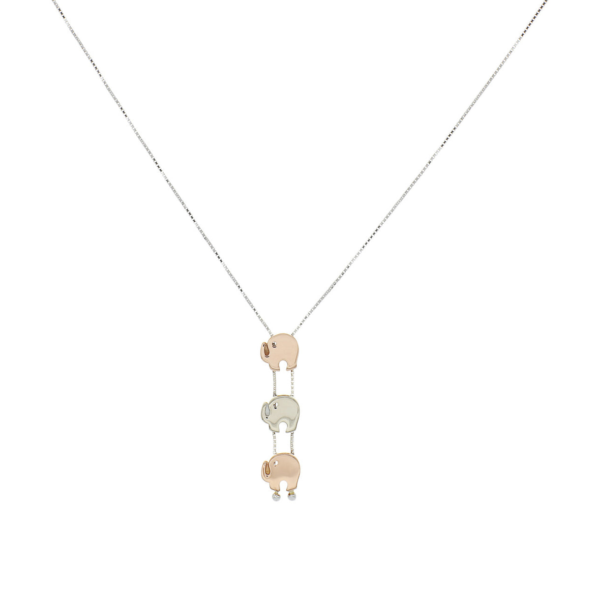 18K White & Rose Gold Elephant Necklace Fine Jewellery Modaselle