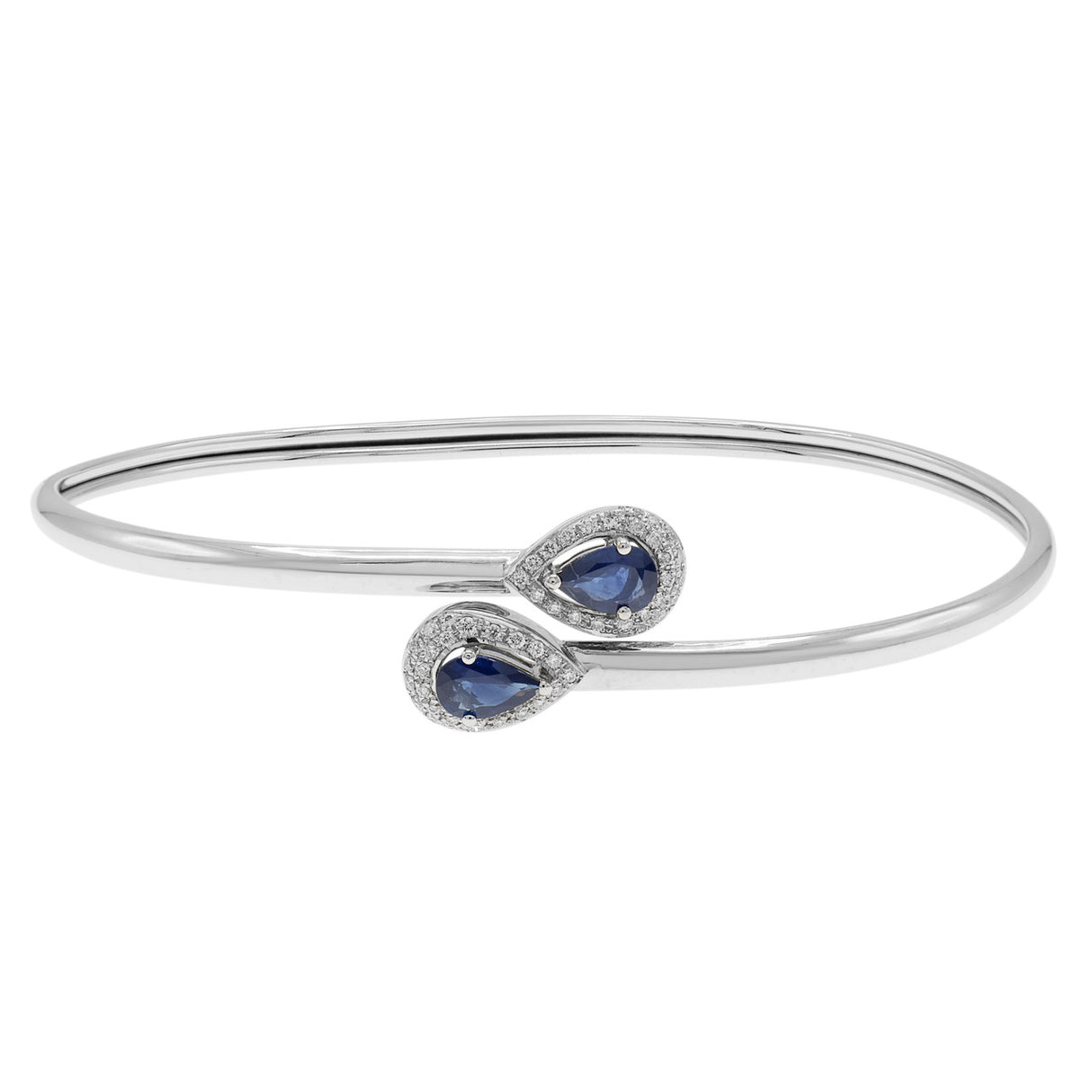 18K White Gold 0.84 Carat Sapphire Diamond Bracelet Fine Jewellery Modaselle