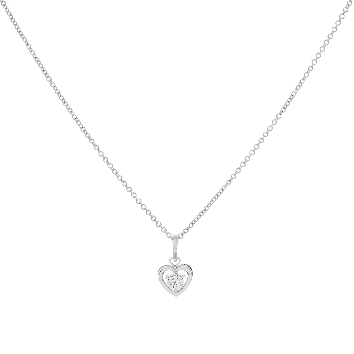 18K White Gold 0.32 Carat Diamond Heart Pendant Fine Jewellery Modaselle