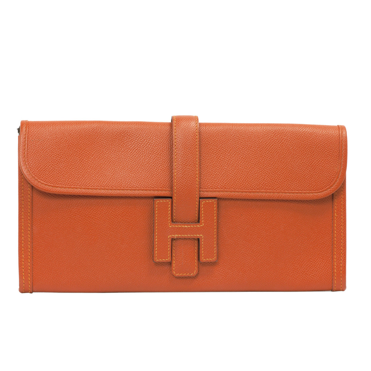Hermes Orange Epsom Jige Elan 29 Clutch Handbags Hermes