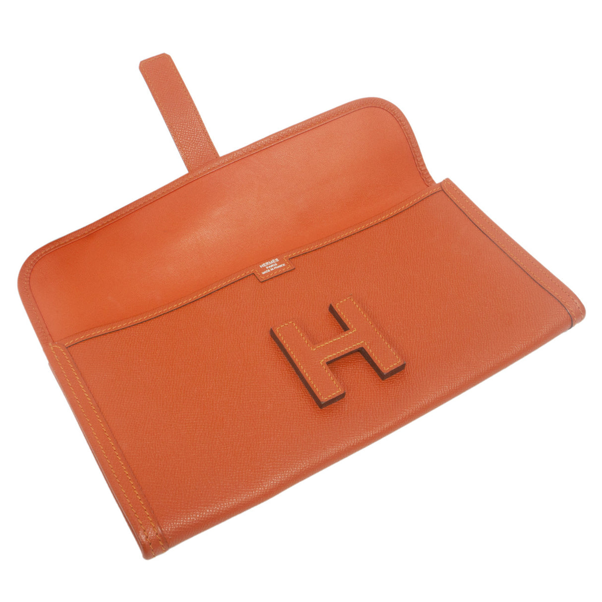 Hermes Orange Epsom Jige Elan 29 Clutch Handbags Hermes