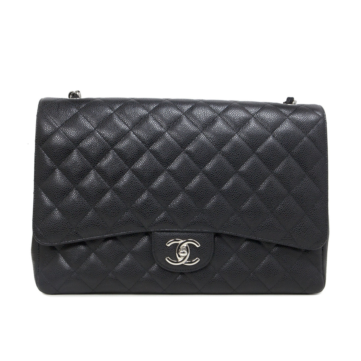 Chanel Black Caviar Maxi Classic Double Flap Handbags Chanel
