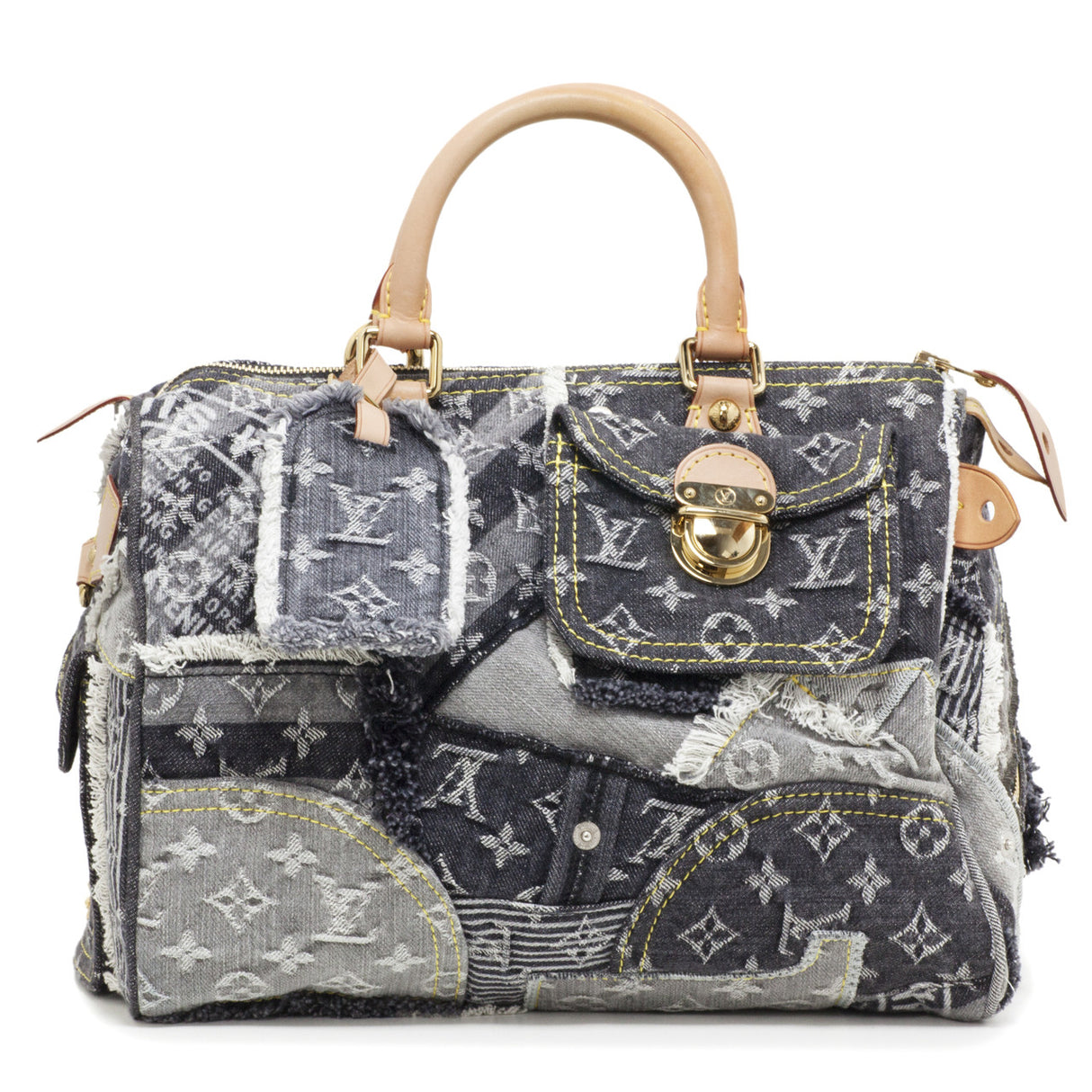 Louis Vuitton Denim Patchwork Speedy 30 Handbags Louis Vuitton