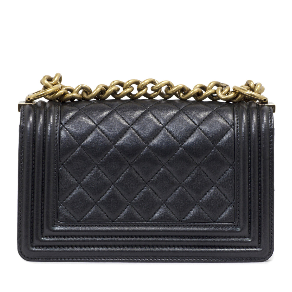 Chanel Black Quilted Lambskin Small Boy Bag Handbags Chanel