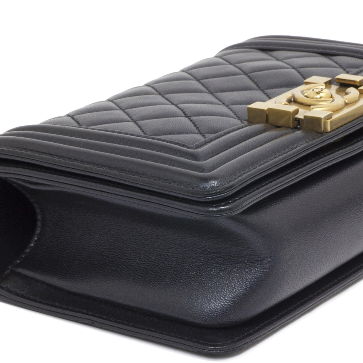 Chanel Black Quilted Lambskin Small Boy Bag Handbags Chanel