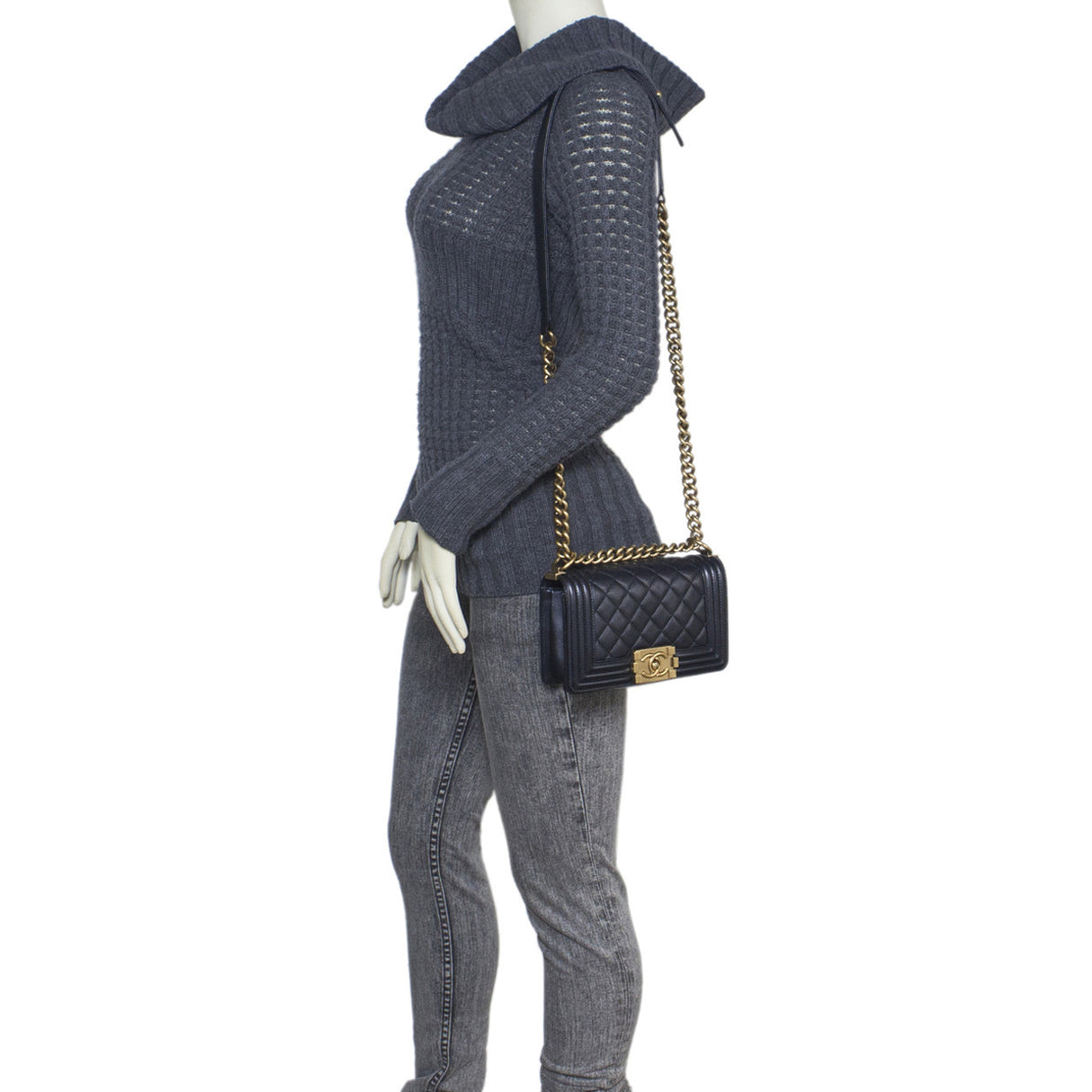 Chanel Black Quilted Lambskin Small Boy Bag Handbags Chanel