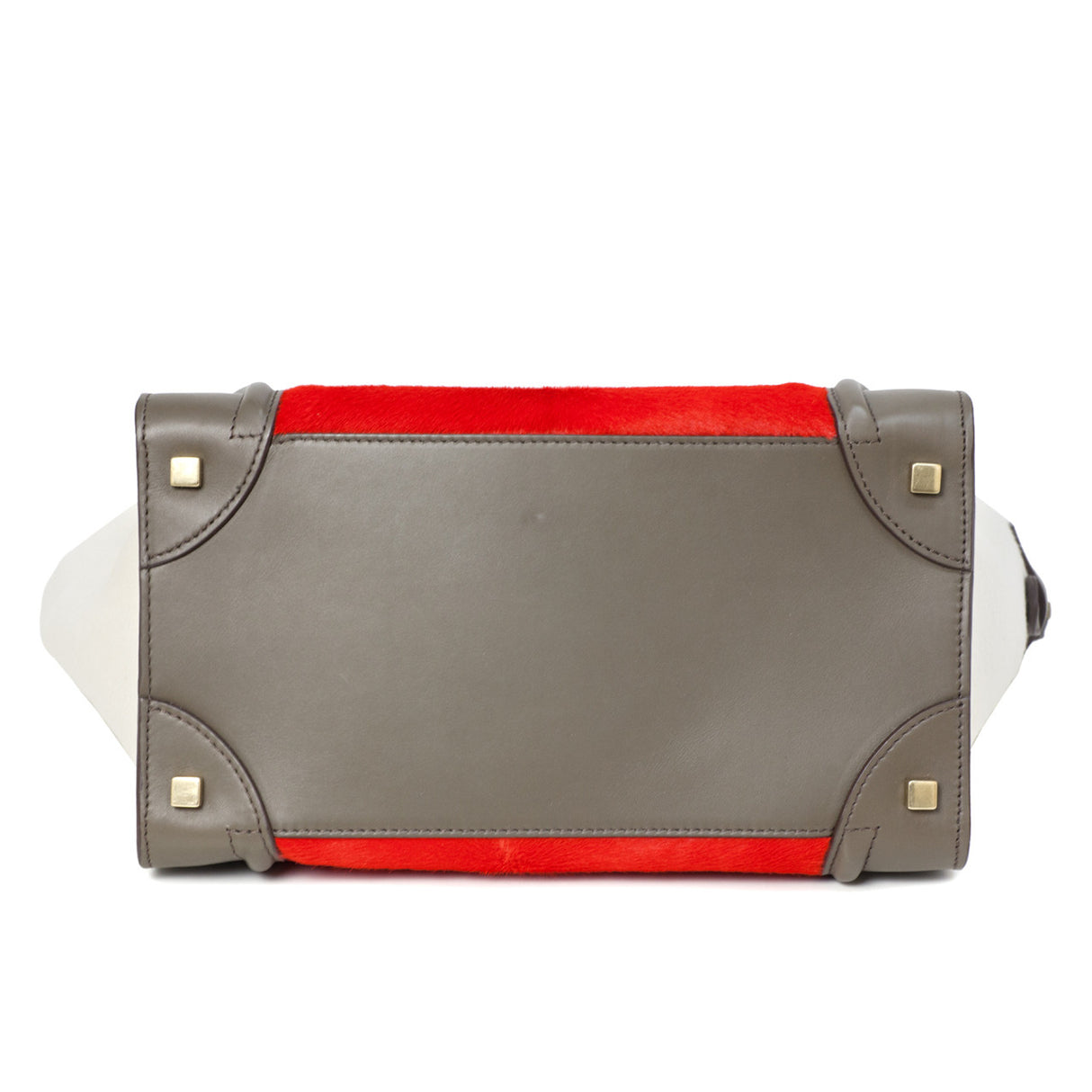 Celine Tri Color Calf Hair & Leather Mini Luggage Tote Handbags Celine