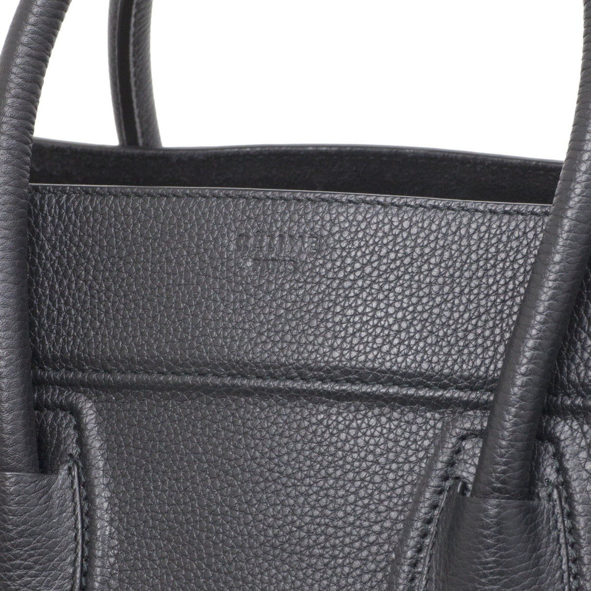 Celine Black Grained Calfskin Medium Phantom Luggage Tote Handbags Celine
