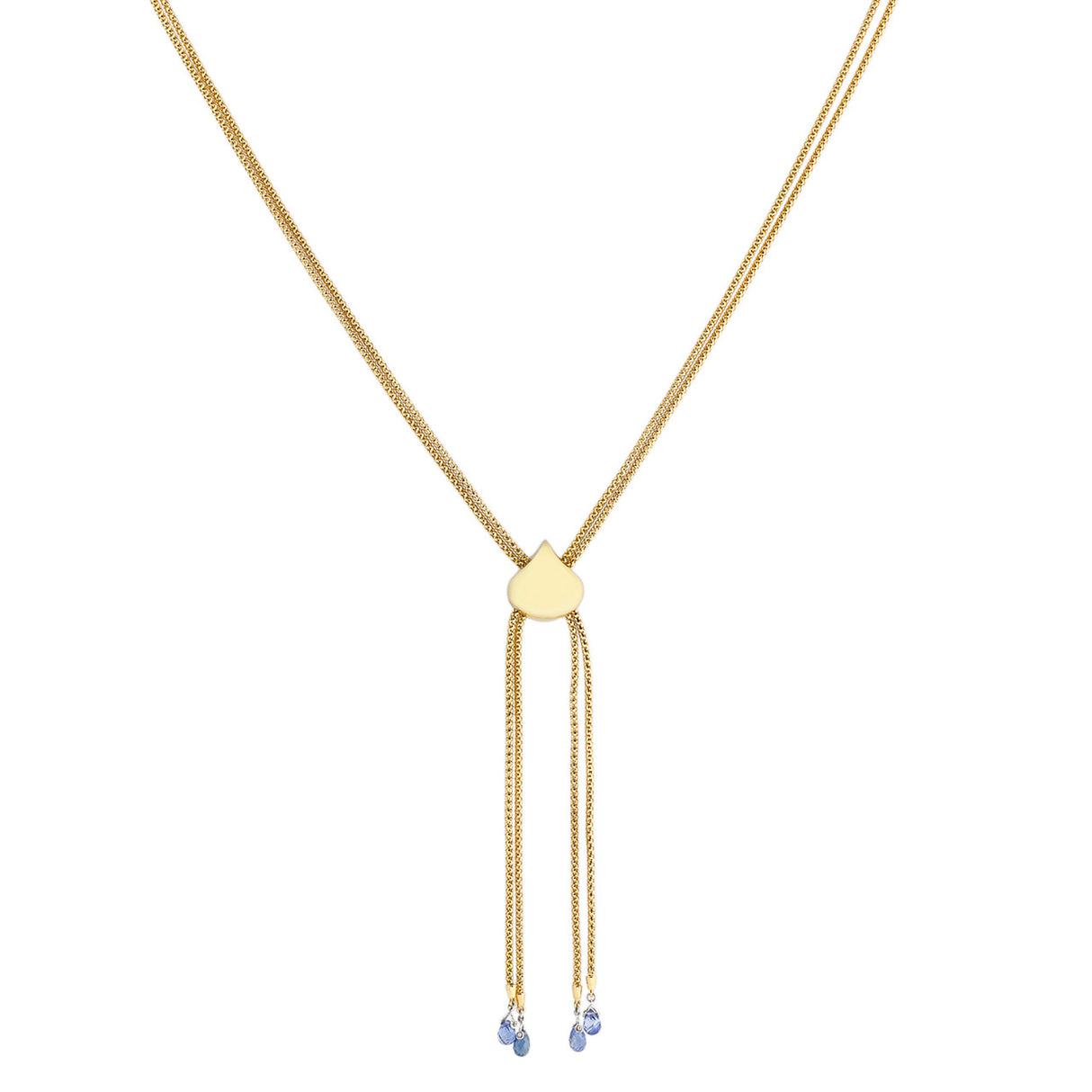 18K Gold Sapphire Diamond Lariat Necklace Fine Jewellery Modaselle