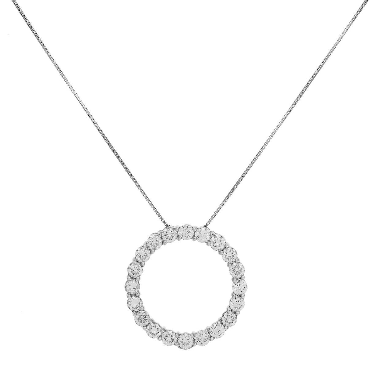 14K White Gold 5.08 Carat Diamond Eternity Pendant Fine Jewellery Modaselle