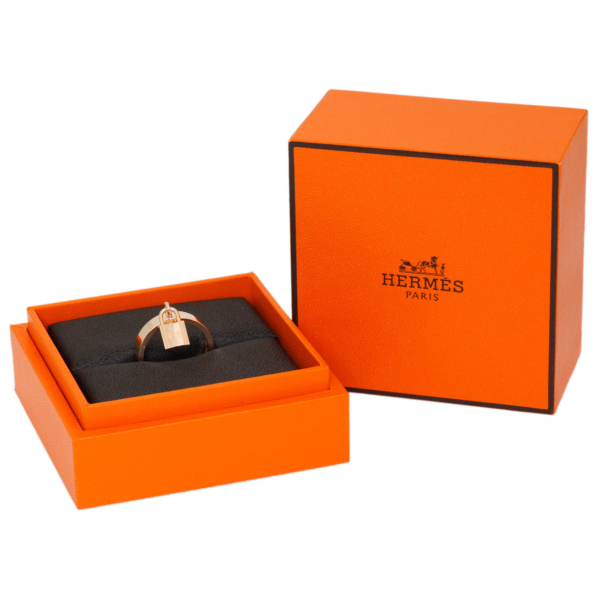 Hermes 18K Rose Gold Medium Clochette Ring Designer Jewellery Hermes