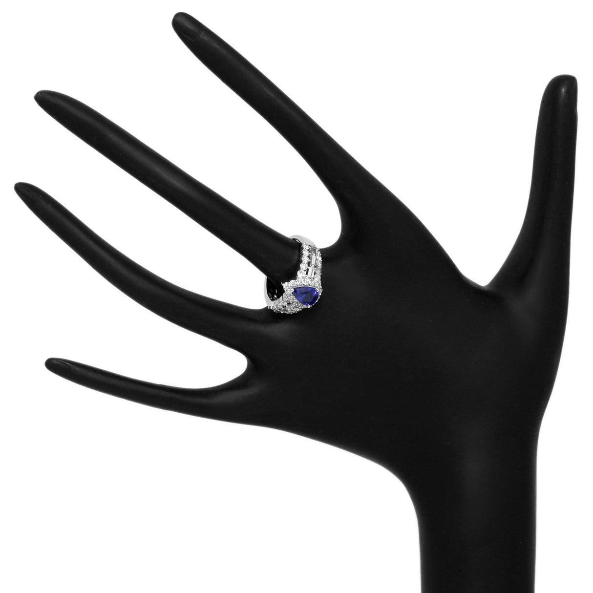 18K White Gold 1.22 Carat Sapphire Diamond Ring Fine Jewellery Modaselle