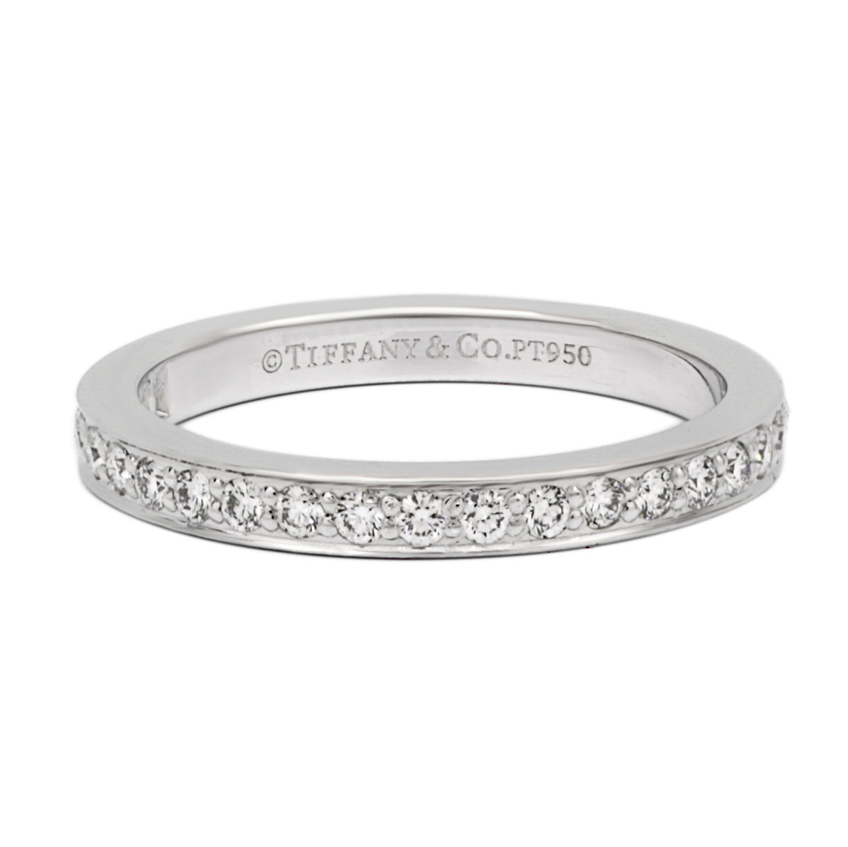 Tiffany & Co. Platinum Diamond Half Eternity Ring Designer Jewellery Tiffany and Co