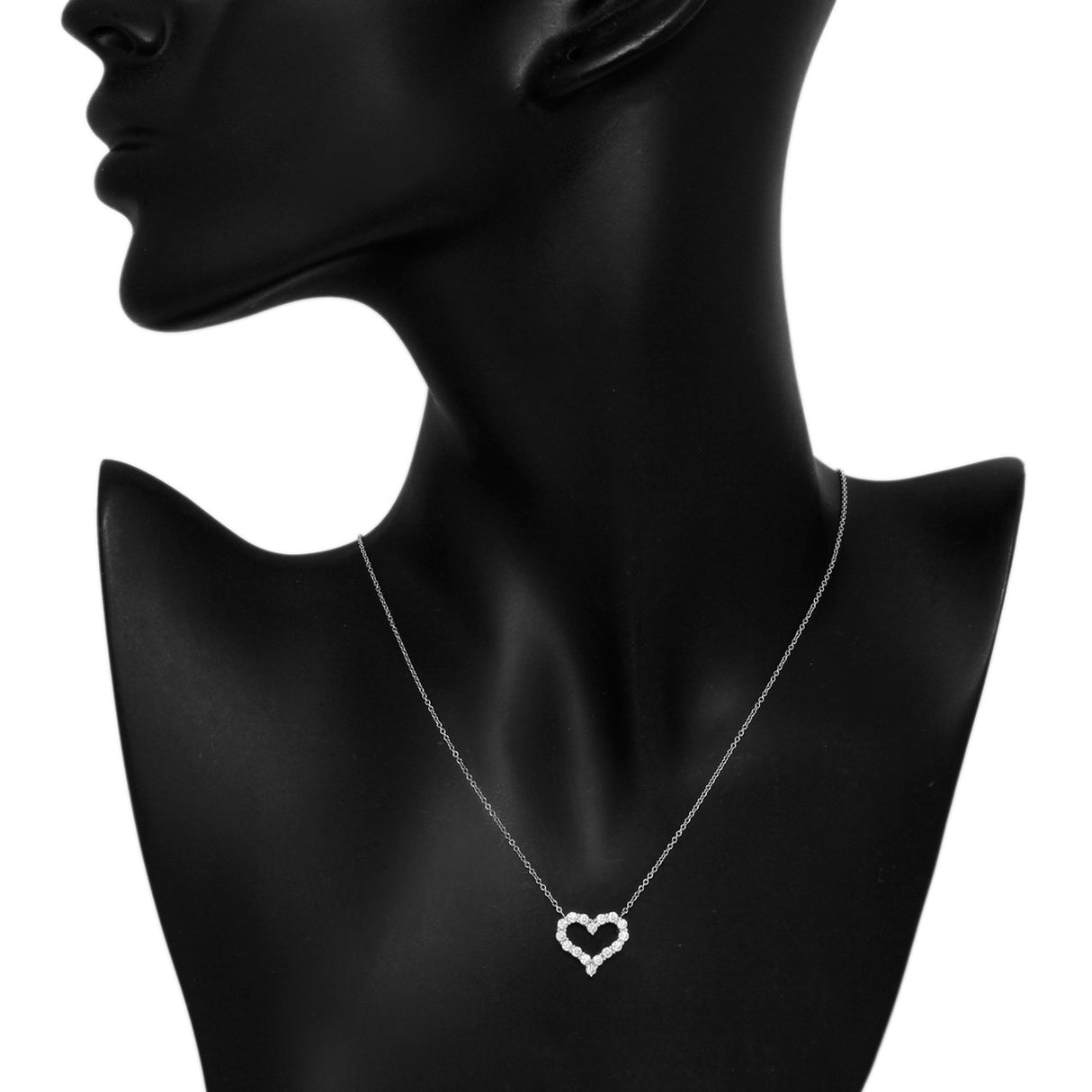 Tiffany & Co. Platinum & Diamond Small Hearts Pendant Designer Jewellery Tiffany and Co