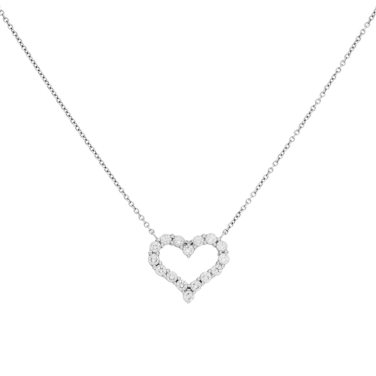Tiffany & Co. Platinum & Diamond Small Hearts Pendant Designer Jewellery Tiffany and Co