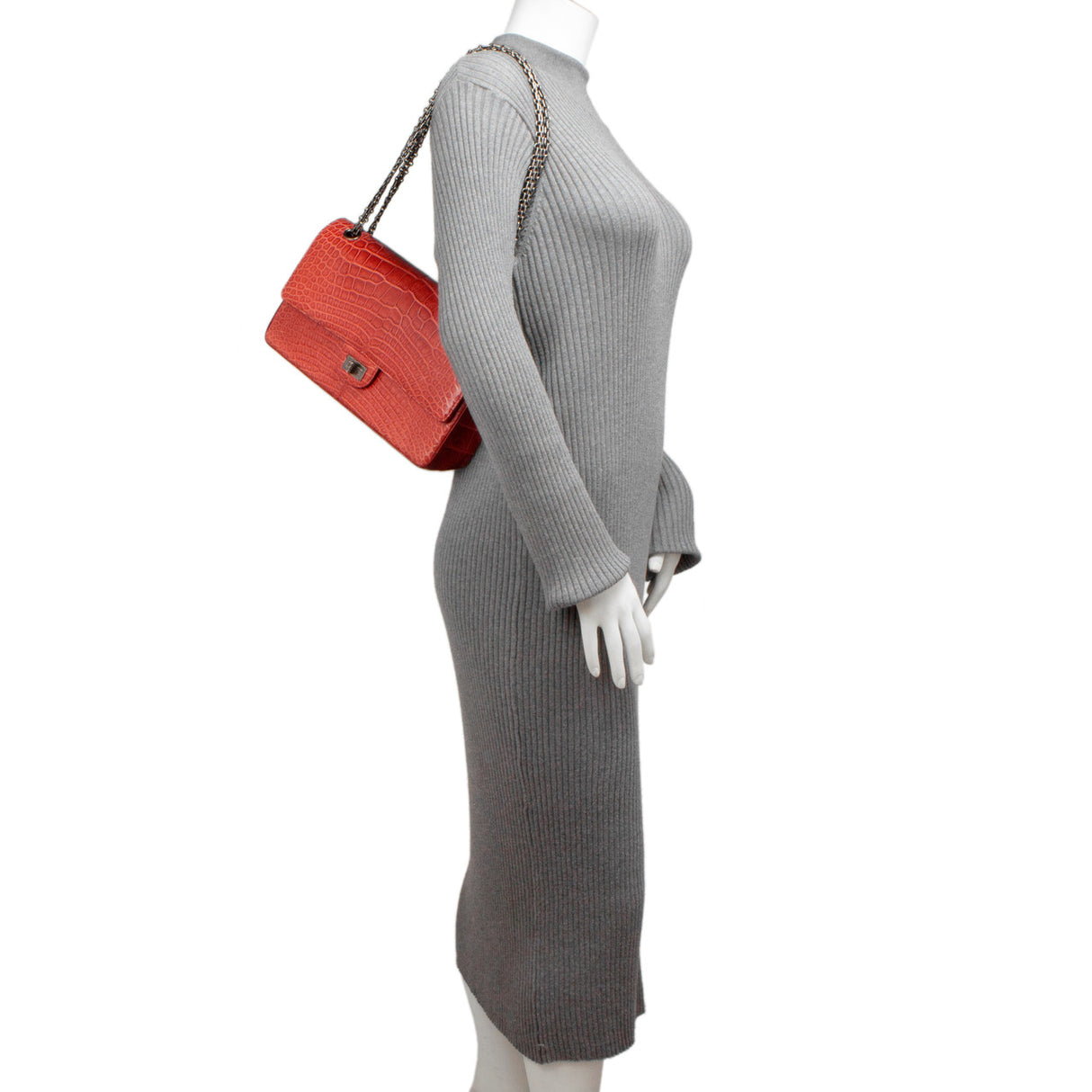 Chanel Red Alligator Reissue 2.55 Double Flap 226 Handbags Chanel