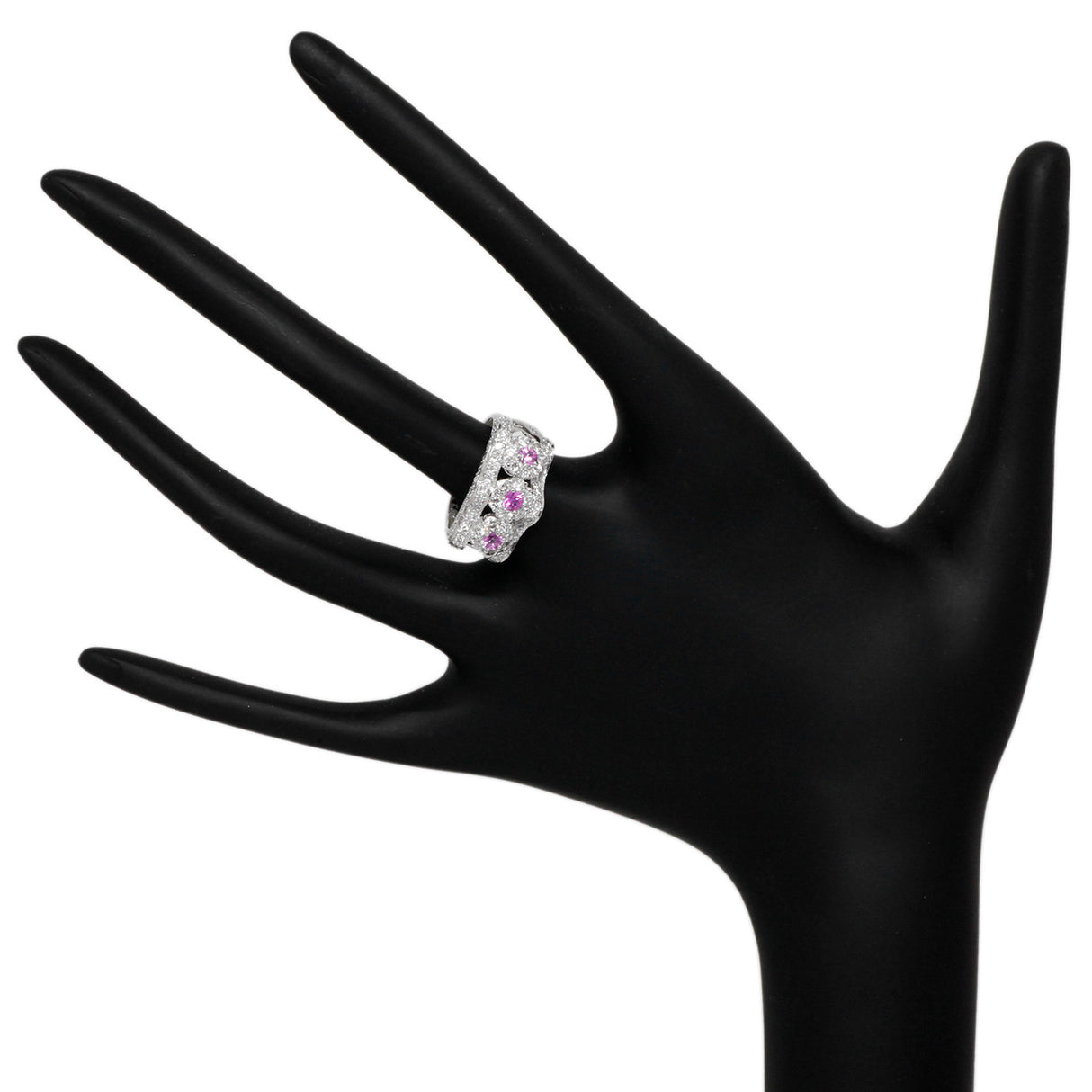 18K White Gold 0.38 Carat Pink Sapphire & Diamond Ring Fine Jewellery Modaselle