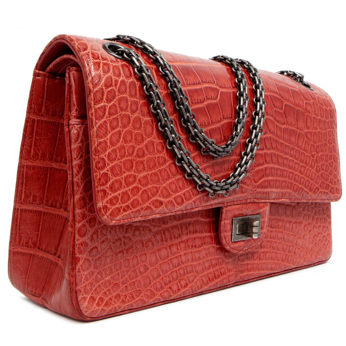 Chanel Red Alligator Reissue 2.55 Double Flap 226 Handbags Chanel