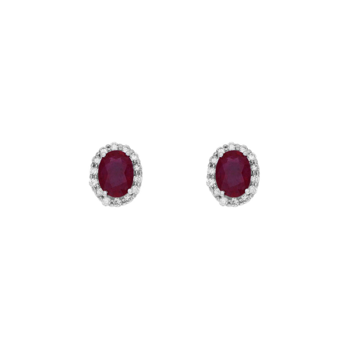 18K White Gold 2.06 Carat Ruby Diamond Earrings Fine Jewellery Modaselle