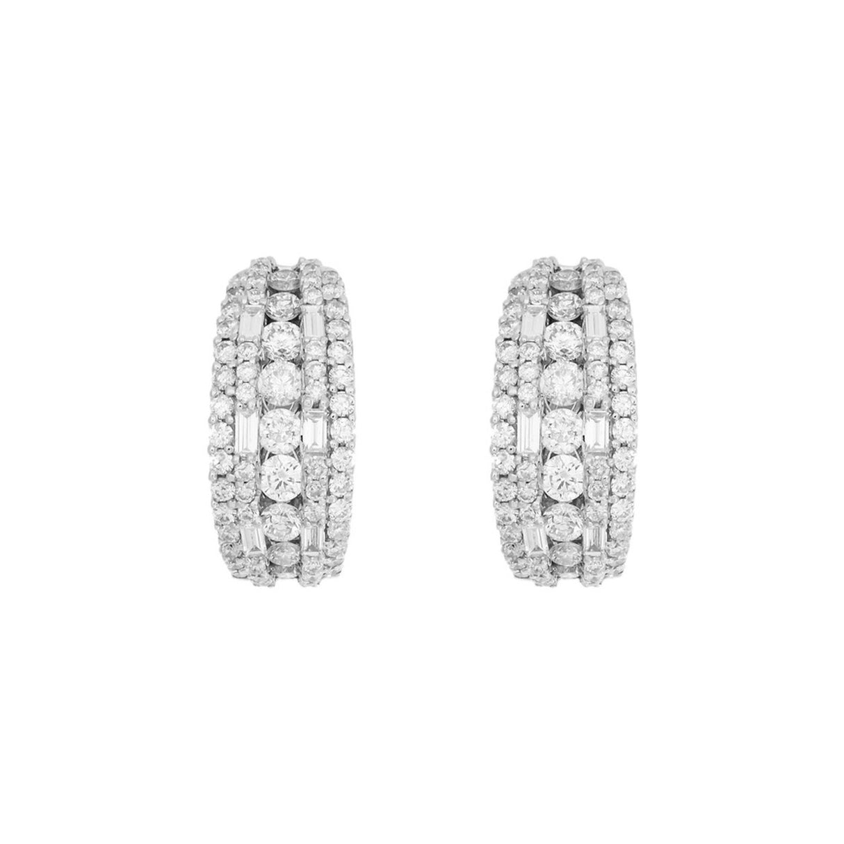 18K White Gold 2.28 Carat Diamond Hoop Earrings Fine Jewellery Modaselle