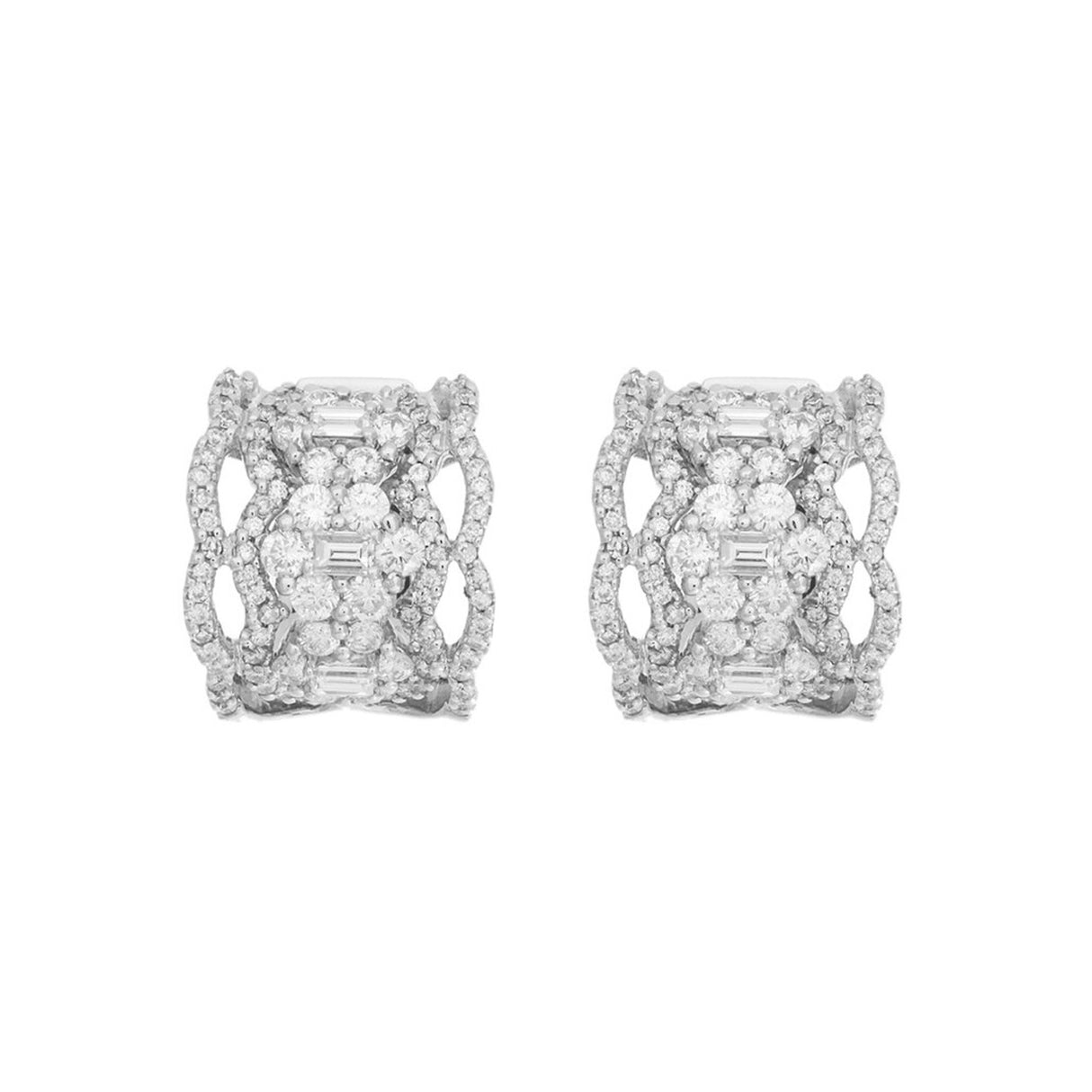 18K White Gold 2.19 Carat Diamond Hoop Earrings Fine Jewellery Modaselle