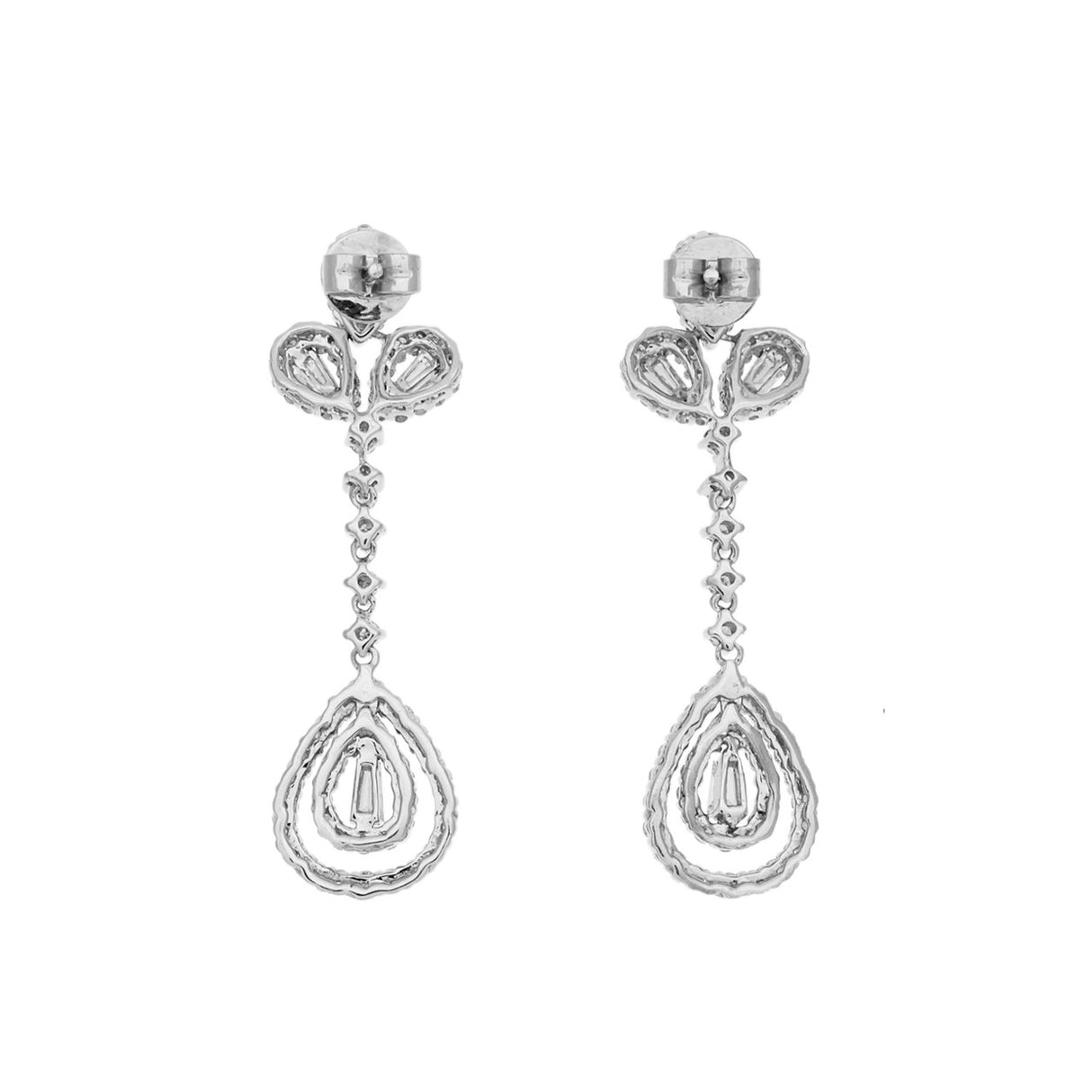18K White Gold 1.82 Carat Diamond Drop Earrings Fine Jewellery Modaselle