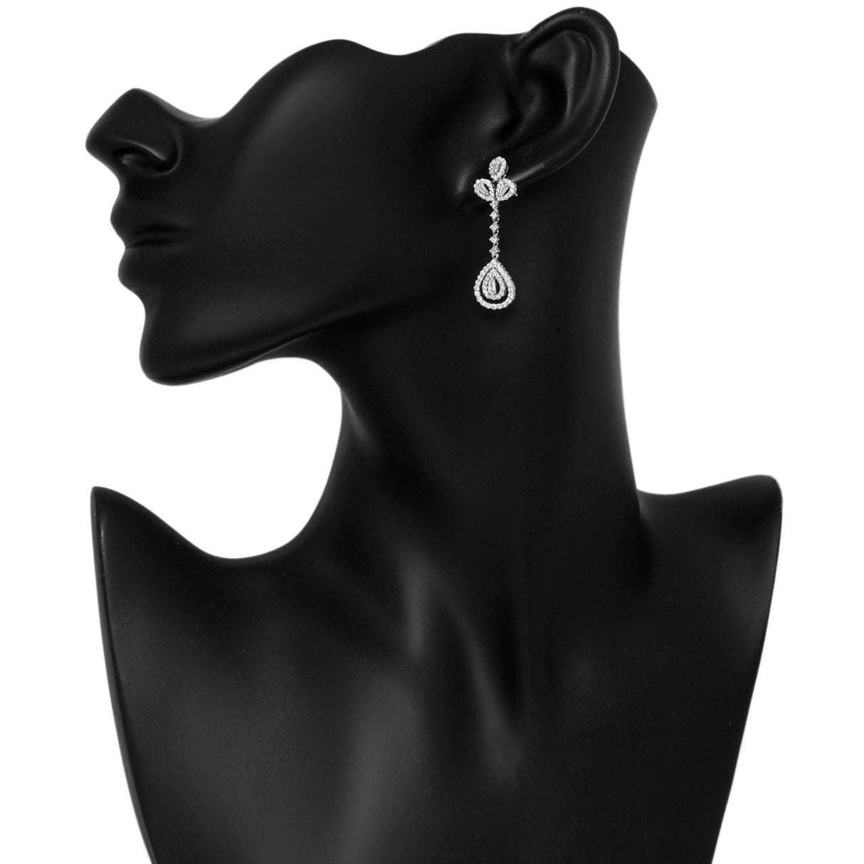 18K White Gold 1.82 Carat Diamond Drop Earrings Fine Jewellery Modaselle