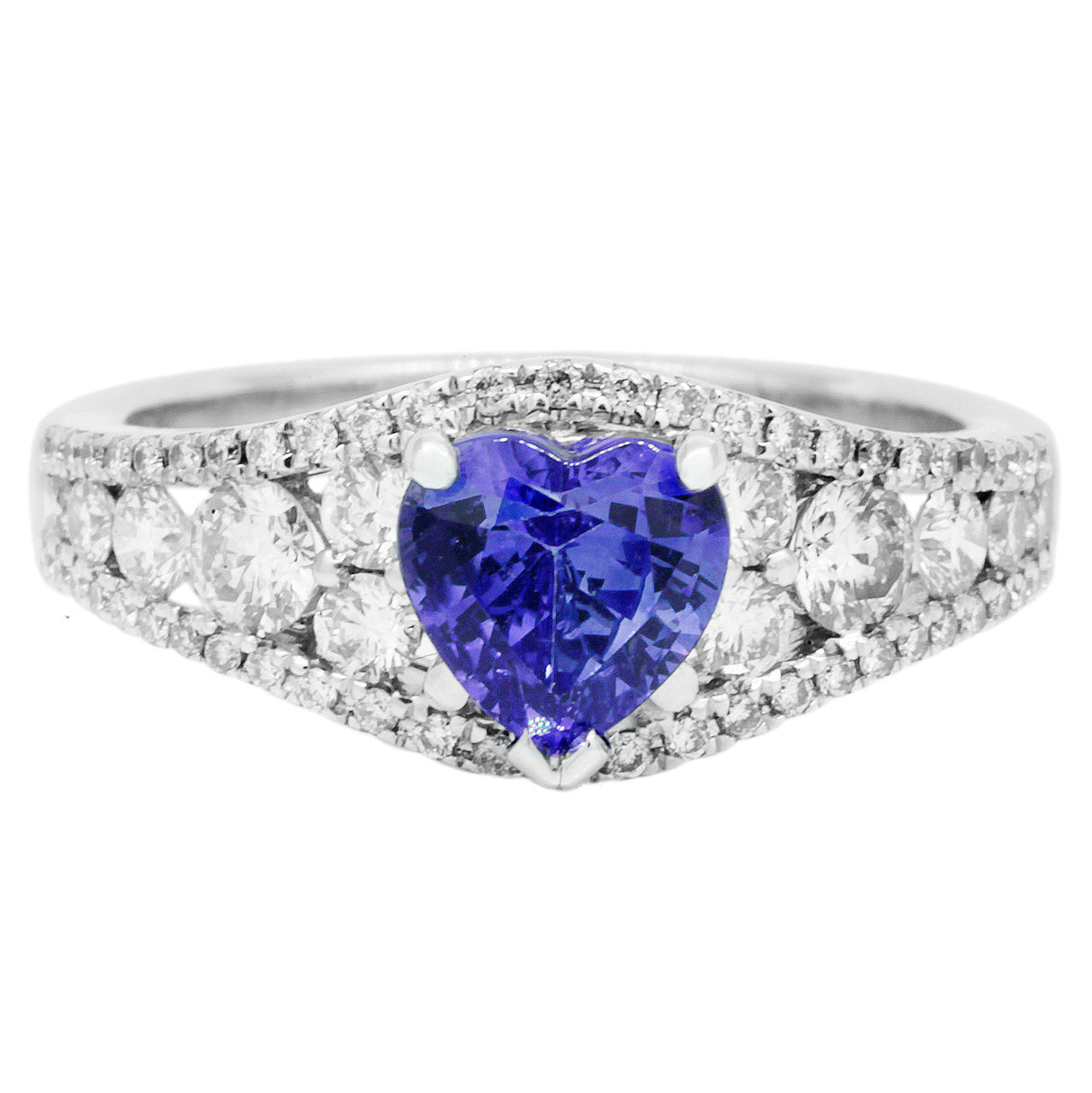 18K White Gold 1.20 Carat Sapphire Diamond Ring Fine Jewellery Modaselle