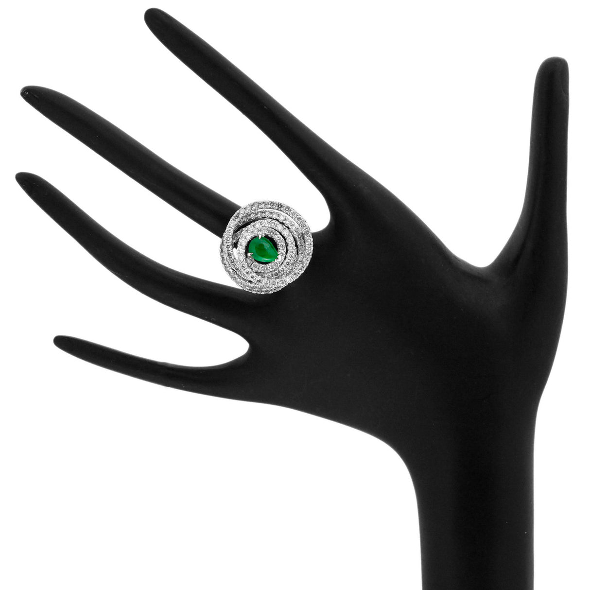 18K White Gold Jadeite 4.08 Carat Diamond Ring Fine Jewellery Modaselle