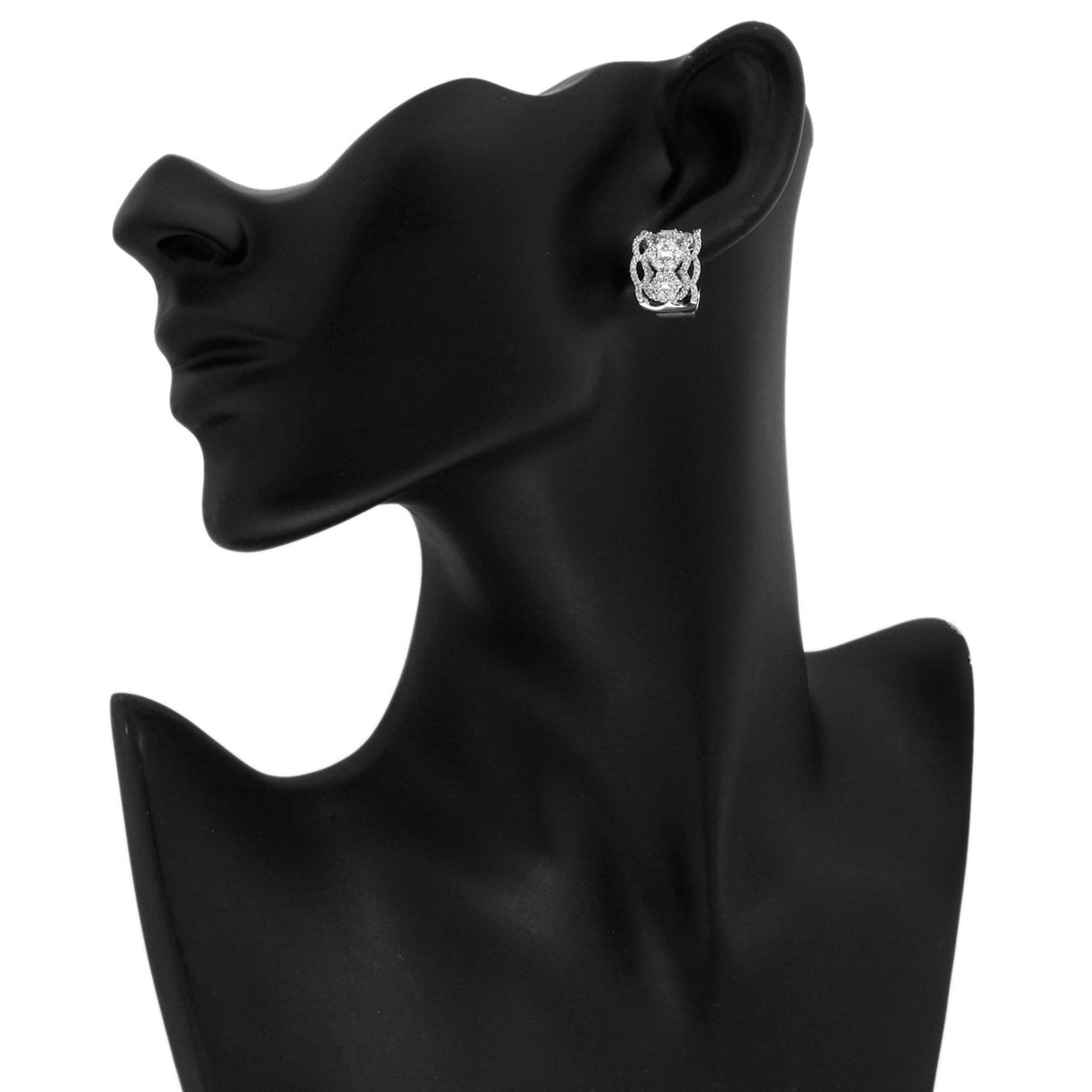 18K White Gold 2.19 Carat Diamond Hoop Earrings Fine Jewellery Modaselle