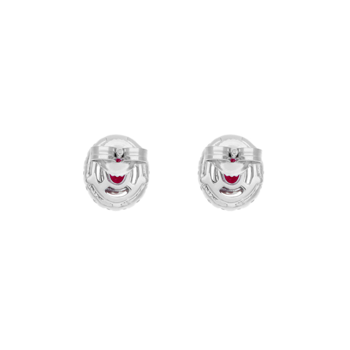 18K White Gold 0.64 Carat Ruby Diamond Earrings Fine Jewellery Modaselle