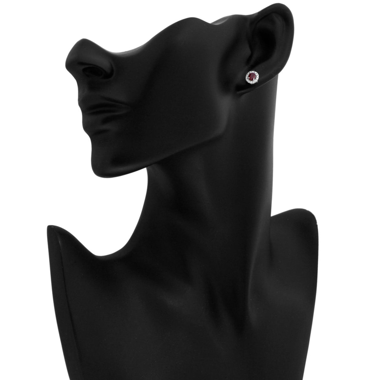 18K White Gold 0.64 Carat Ruby Diamond Earrings Fine Jewellery Modaselle