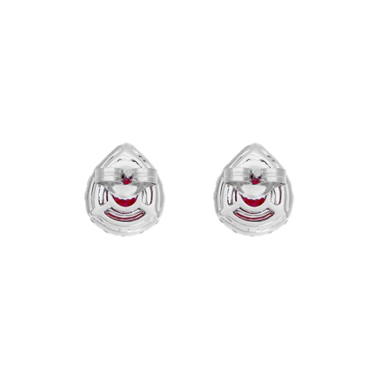 18K White Gold 1.58 Carat Ruby Diamond Earrings Fine Jewellery Modaselle