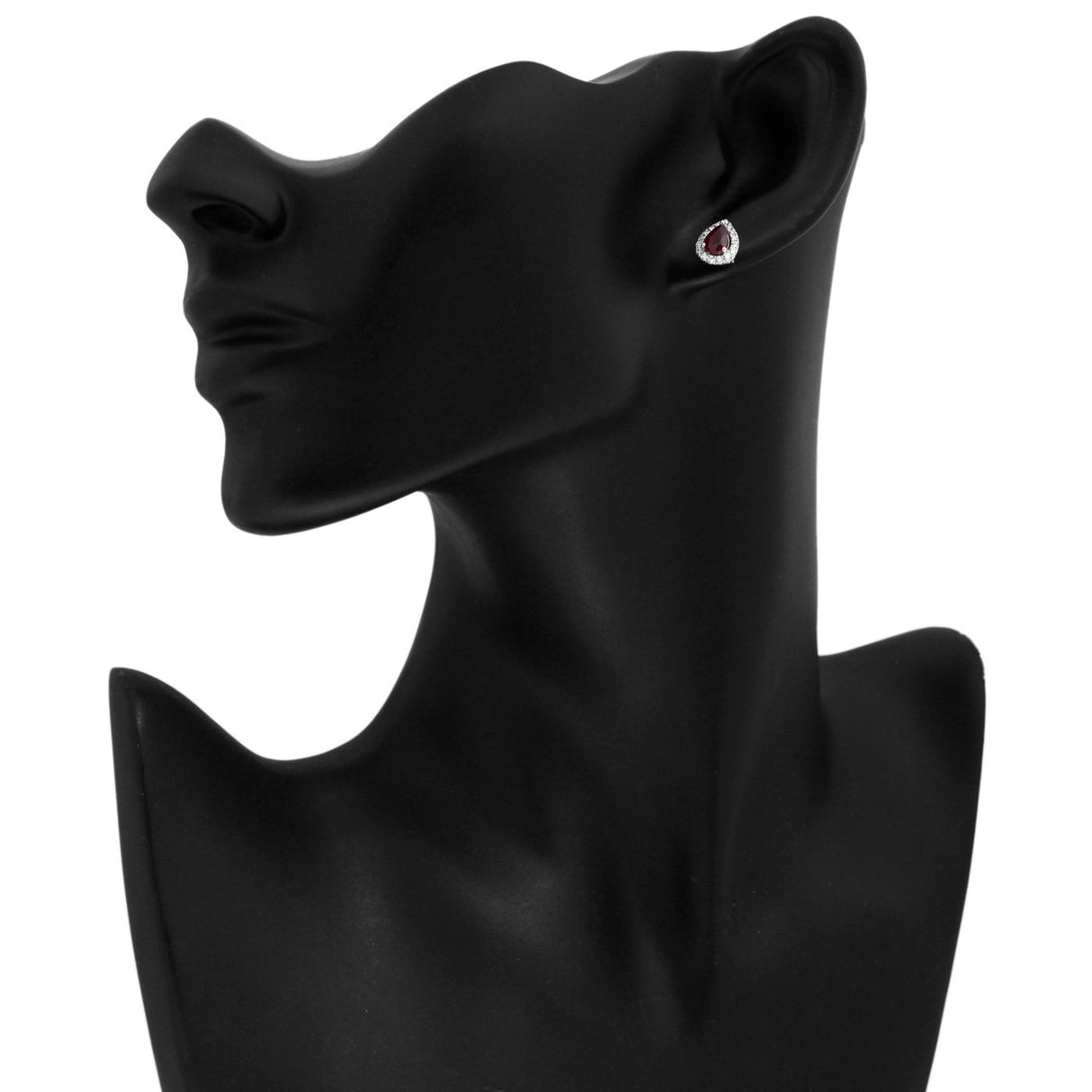 18K White Gold 1.58 Carat Ruby Diamond Earrings Fine Jewellery Modaselle