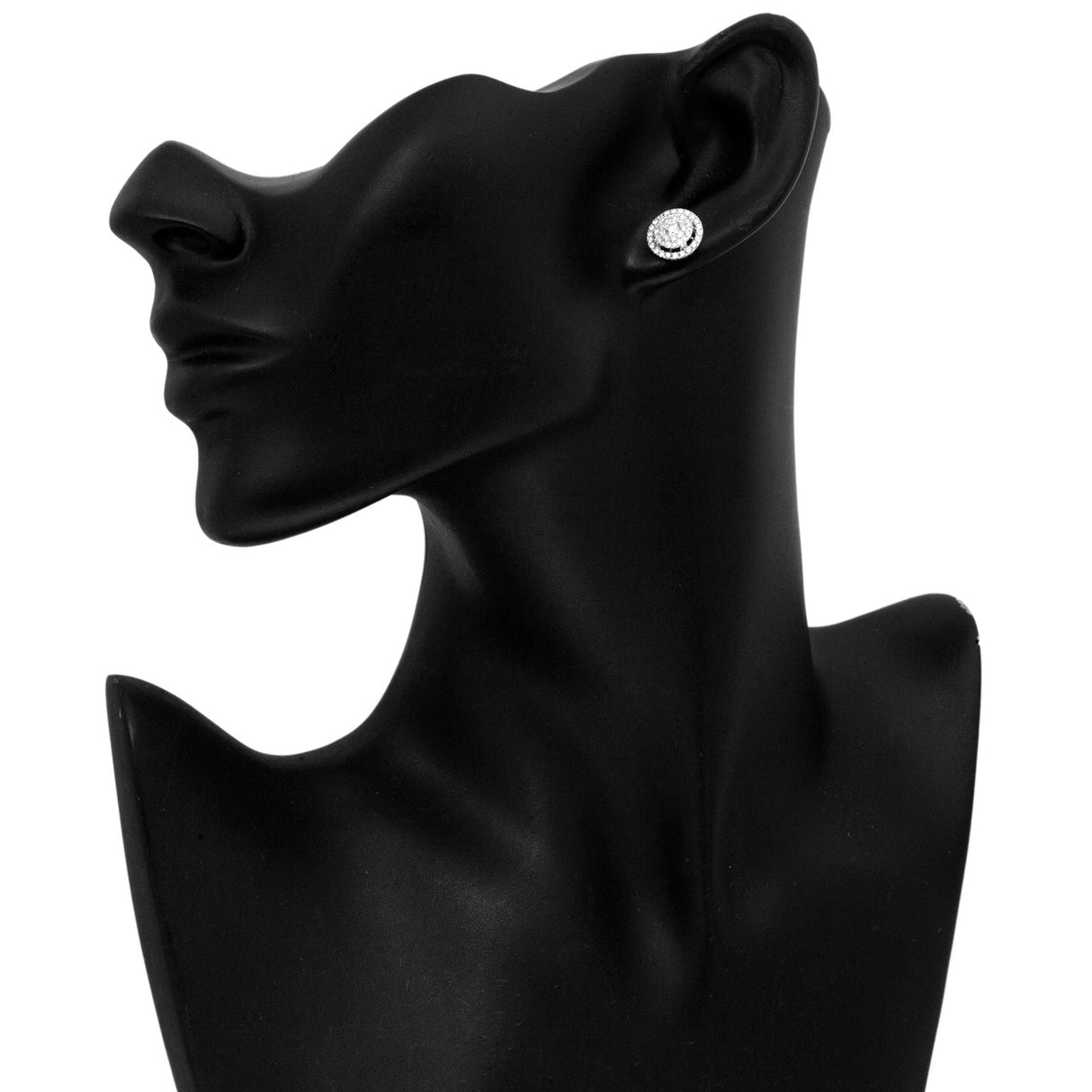 18K White Gold Diamond Halo Cluster Earrings Fine Jewellery Modaselle