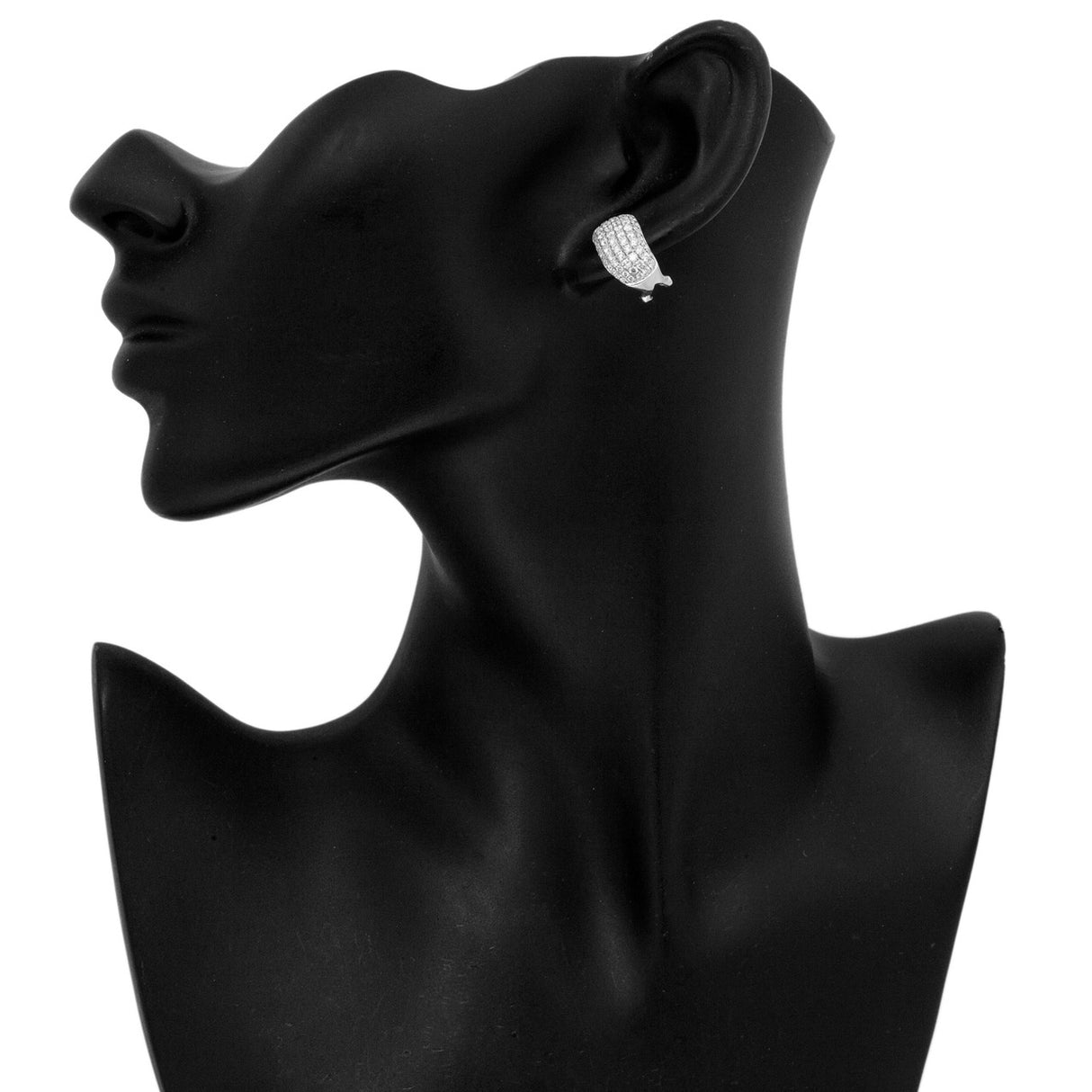 18K White Gold 2.74 Carat Pave Diamond Earrings Fine Jewellery Modaselle