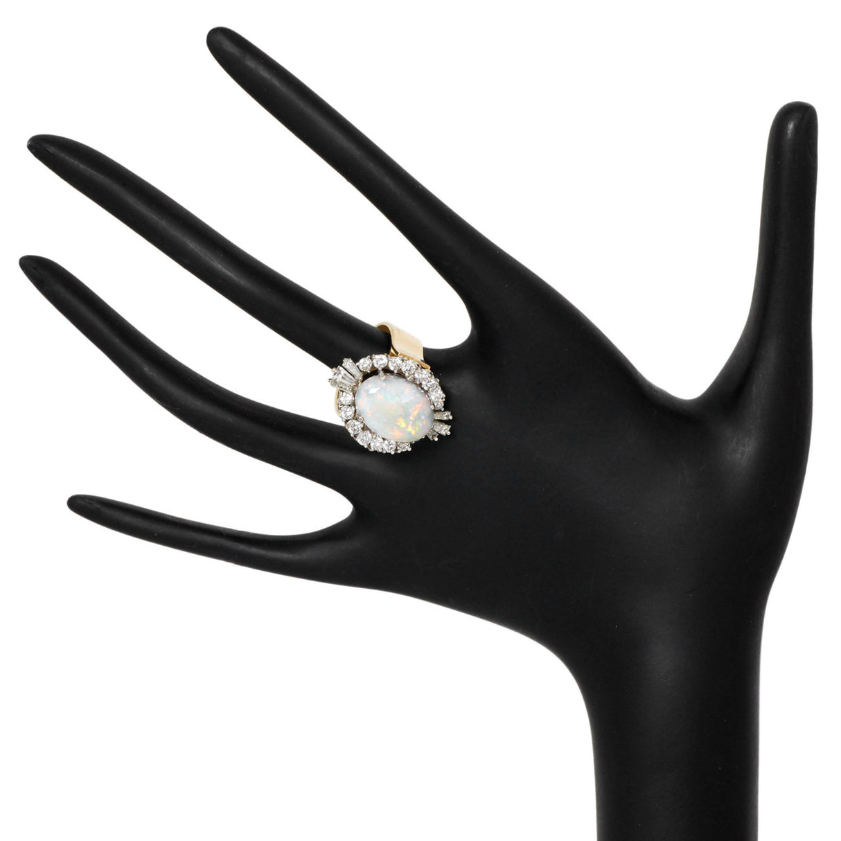 18K Yellow Gold 5.26 Carat Opal Diamond Ring Fine Jewellery Modaselle