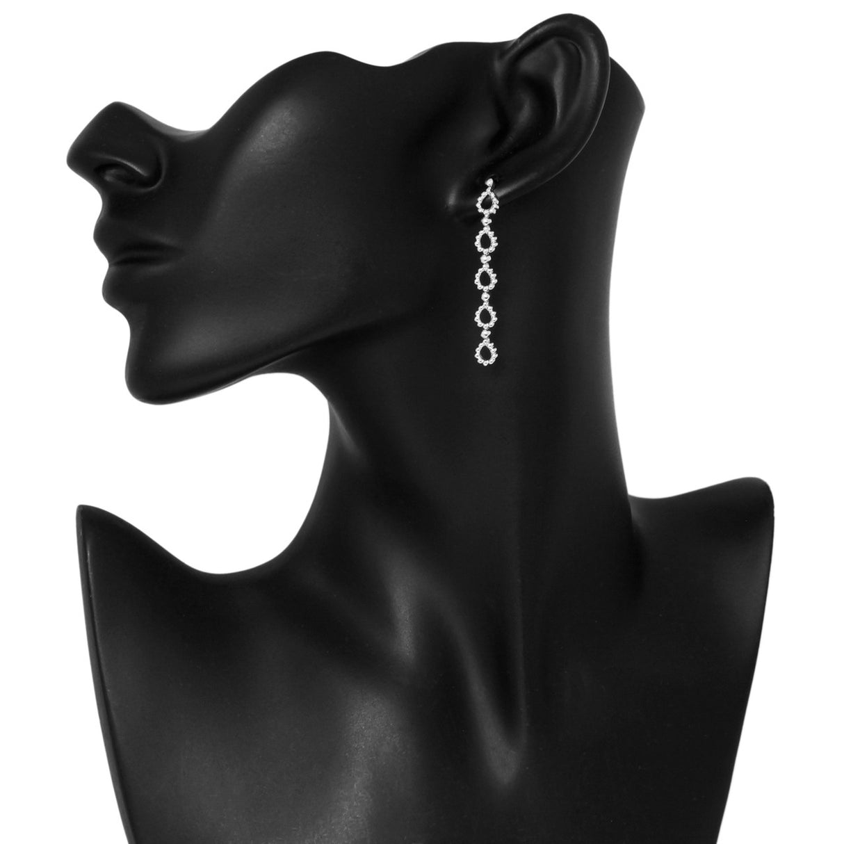 18K White Gold Drop Earrings Fine Jewellery Modaselle