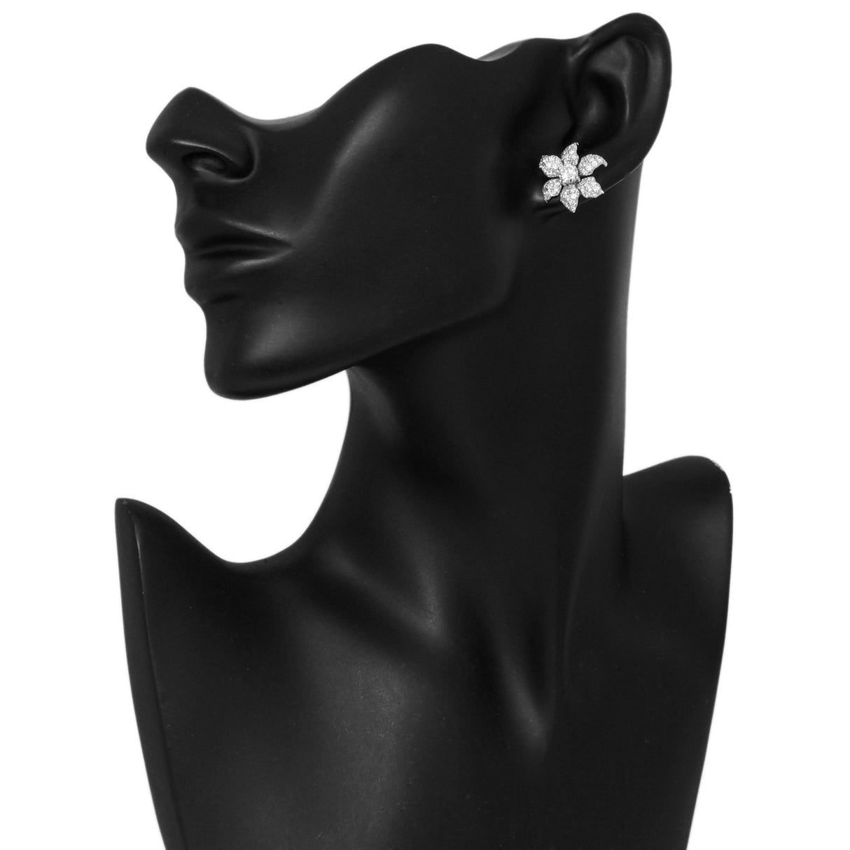 18K White Gold 2.98 Carat Diamond Blossom Earrings Fine Jewellery Modaselle