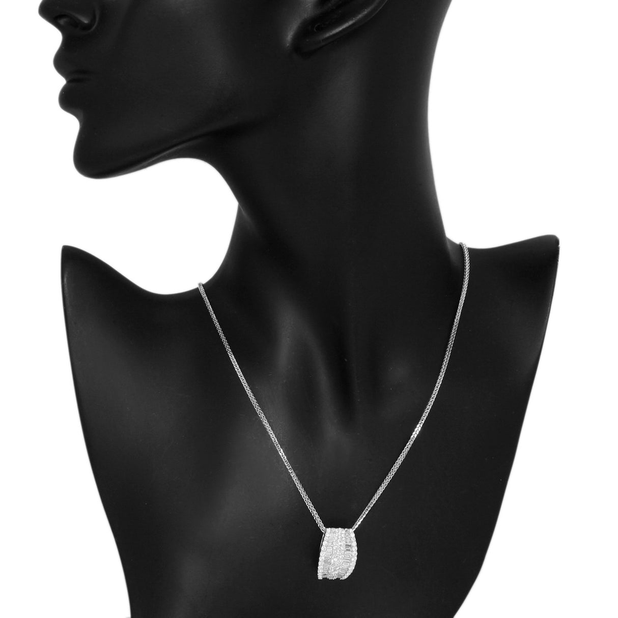 18K White Gold 2.56 Carat Diamond Pendant Fine Jewellery Modaselle