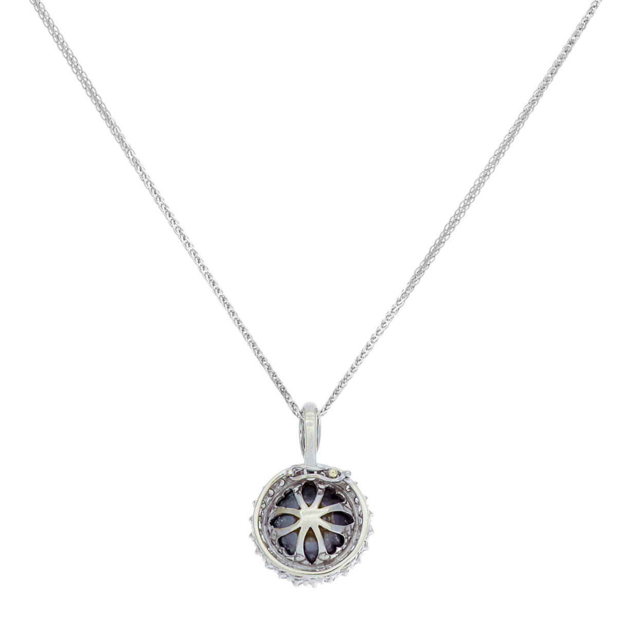 18K White Gold Tahitian Black Pearl Diamond Pendant Fine Jewellery Modaselle